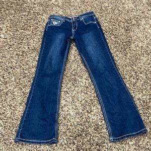 Cowgirl hardware size 8 medium wash blue jeans